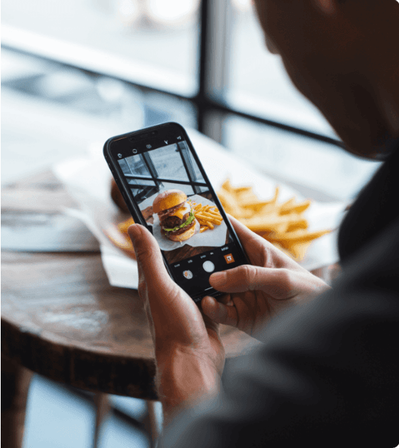 Taking food photos with a smartphone